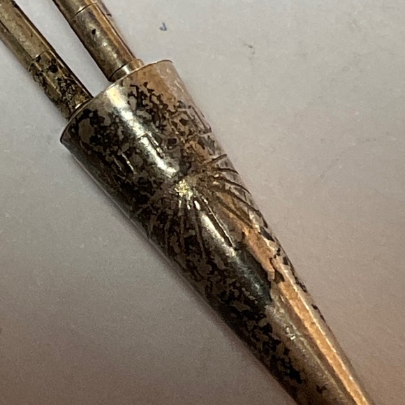 Vintage Sterling Silver Rising Sun Bracelet with Turquoise Beads. 7.25” long - Picture 5 of 6